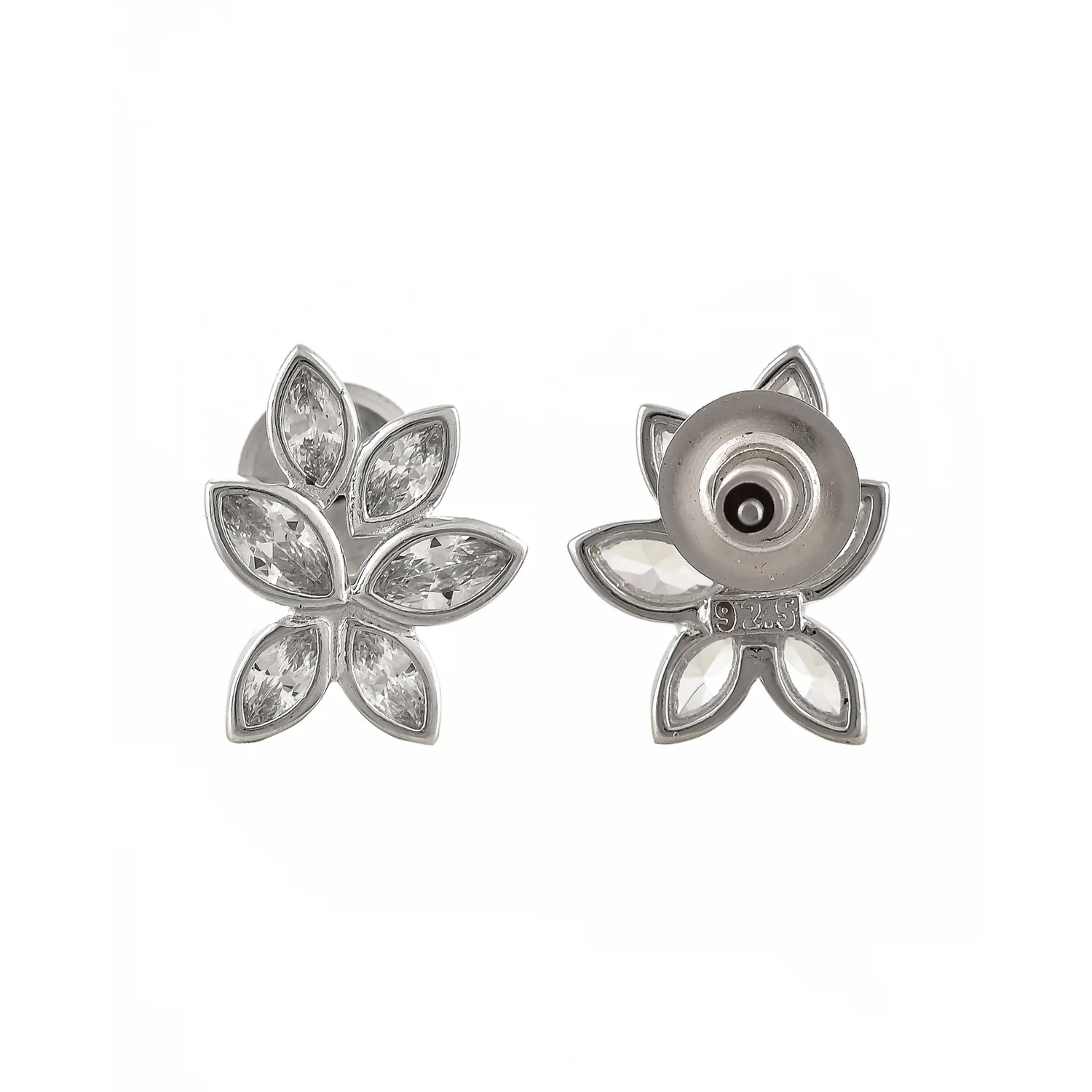 Valentine's Day Sterling Silver Cluster Marquise Stud - Image 3