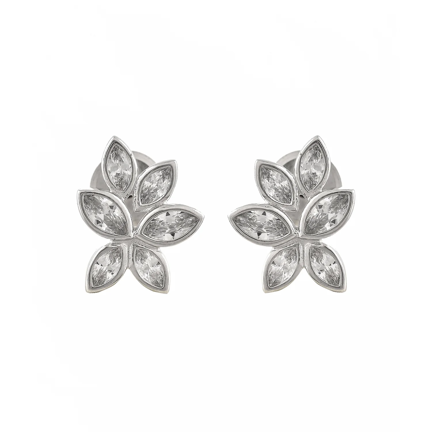 Valentine's Day Sterling Silver Cluster Marquise Stud - Image 5