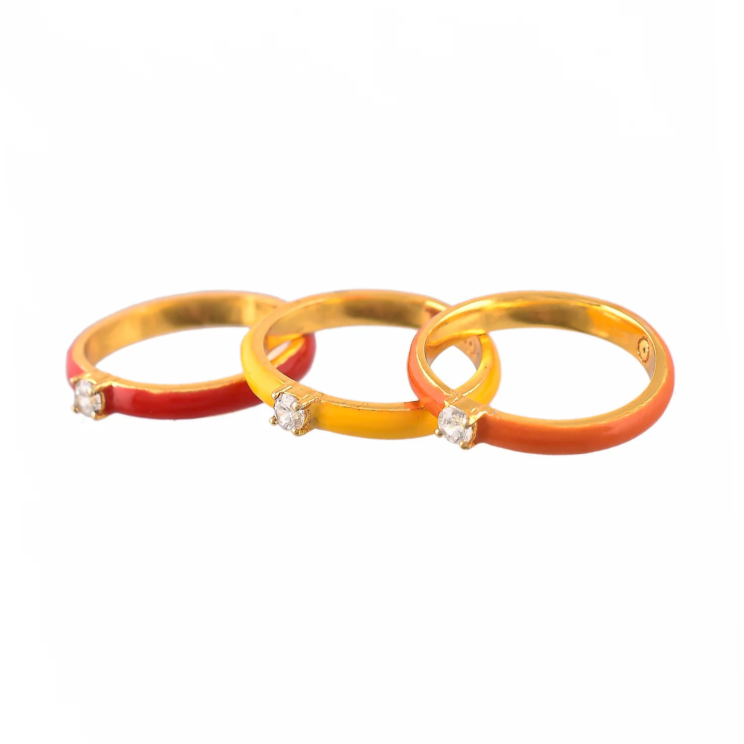 Valentine's Day Studded Borderless Enamel Stackable Rings - Image 5