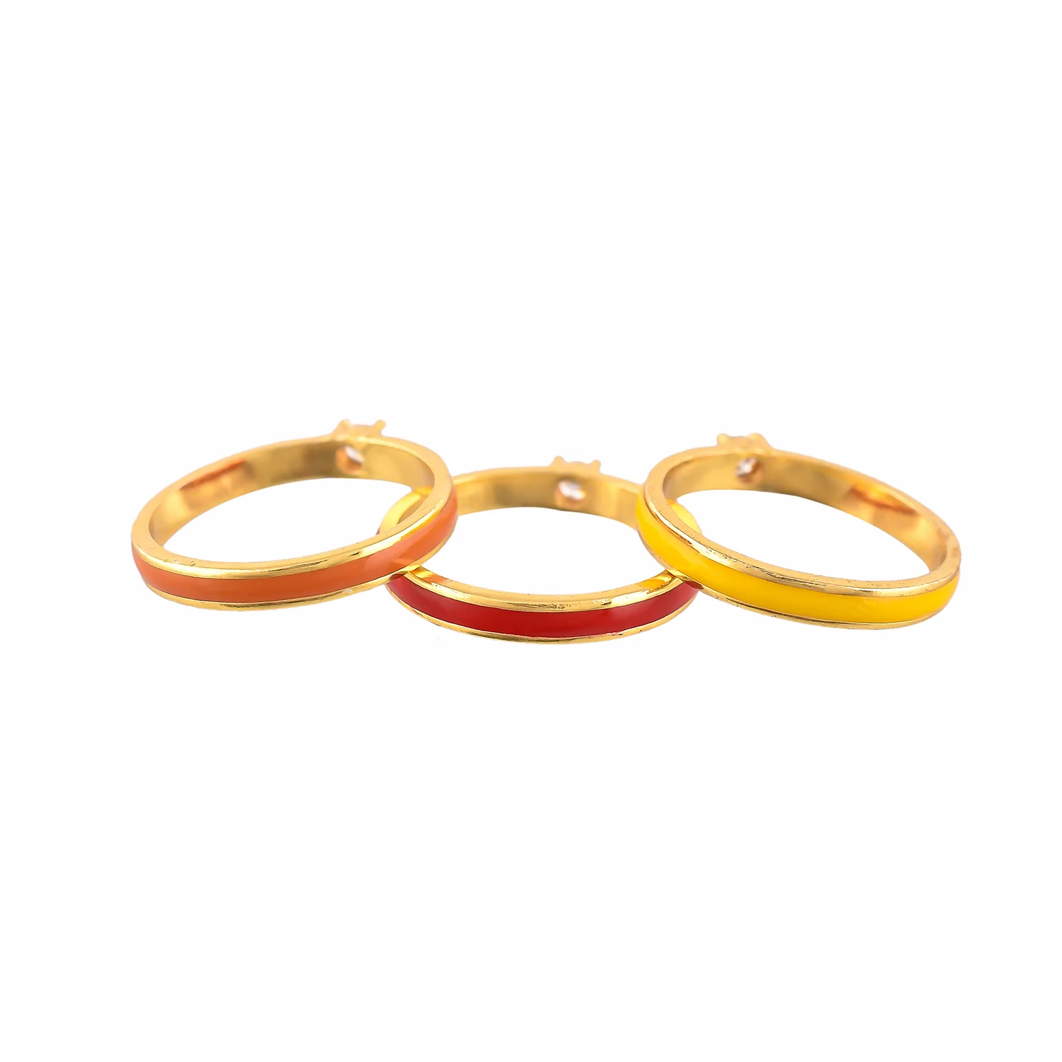 Valentine's Day Studded Enamel Stackable Rings - Image 5