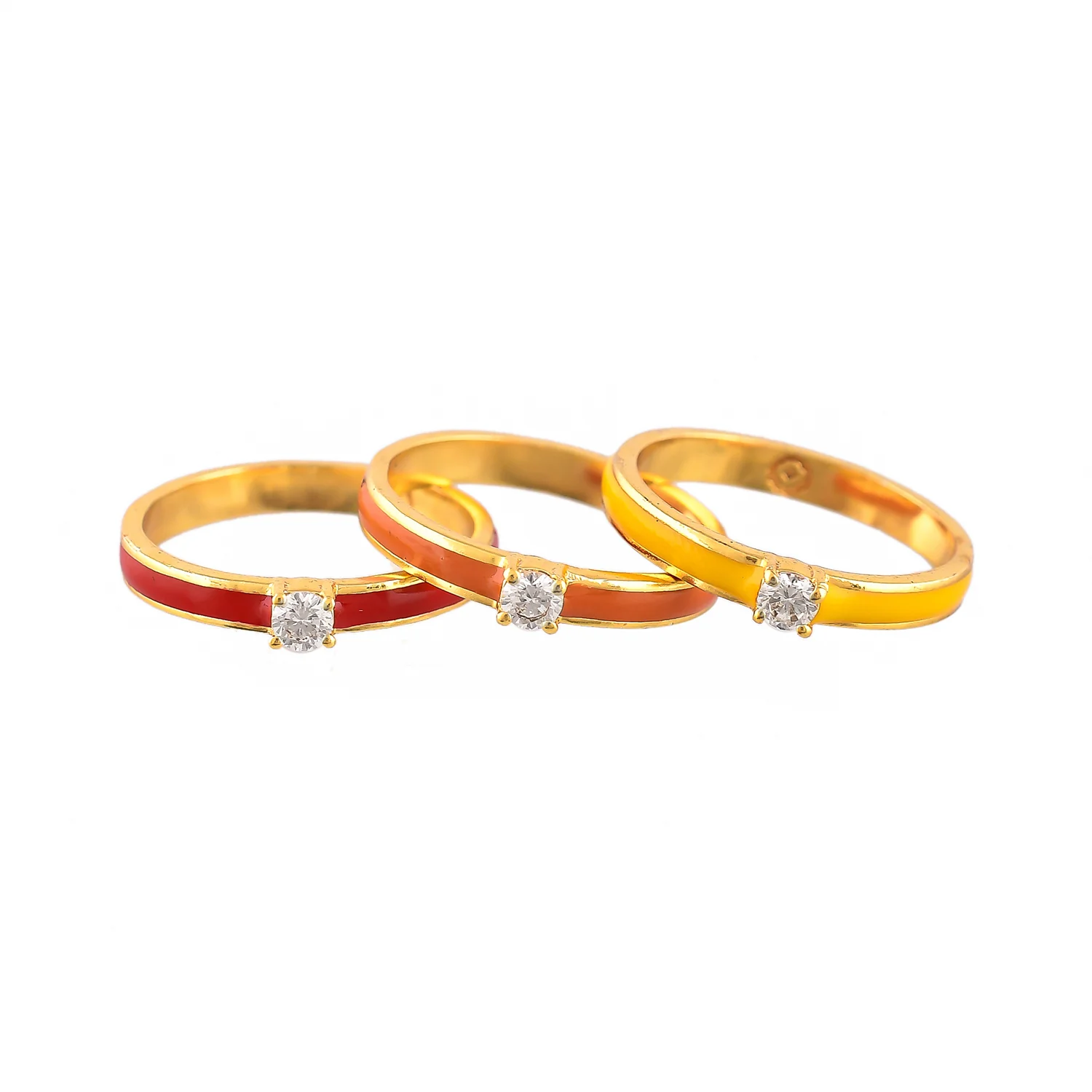 Valentine's Day Studded Enamel Stackable Rings - Image 6
