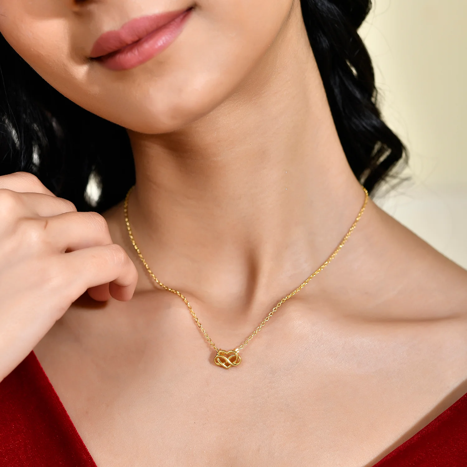 Valentine's Day Tied To My Heart Pendant Necklace - Image 2