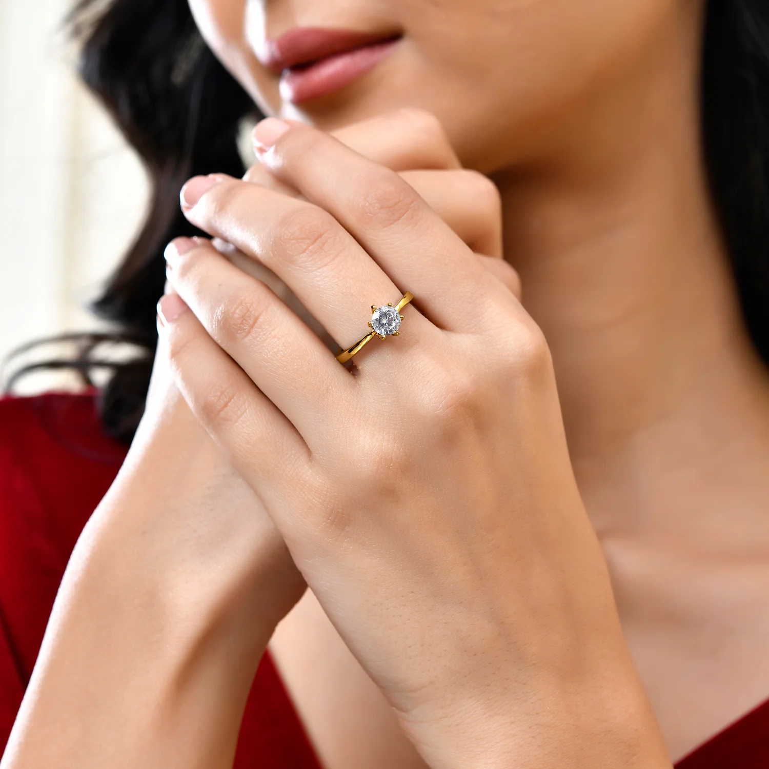 Valentines Eternal Glow Solitaire Gold Ring - Image 2
