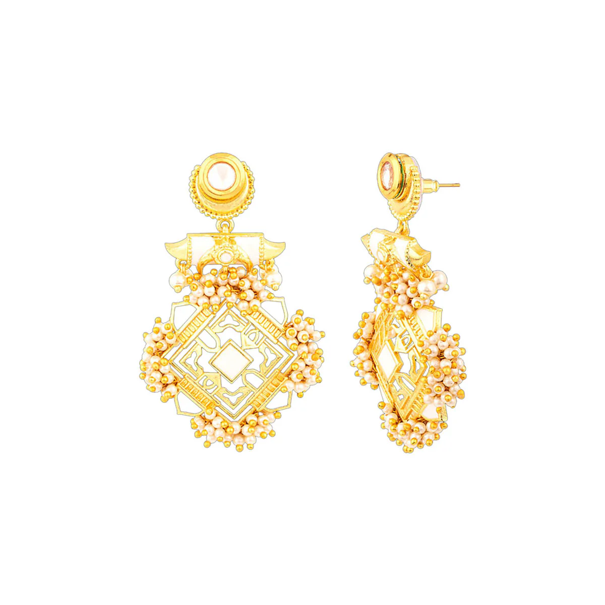Veerangana Antique Style Drop Earrings - Image 4