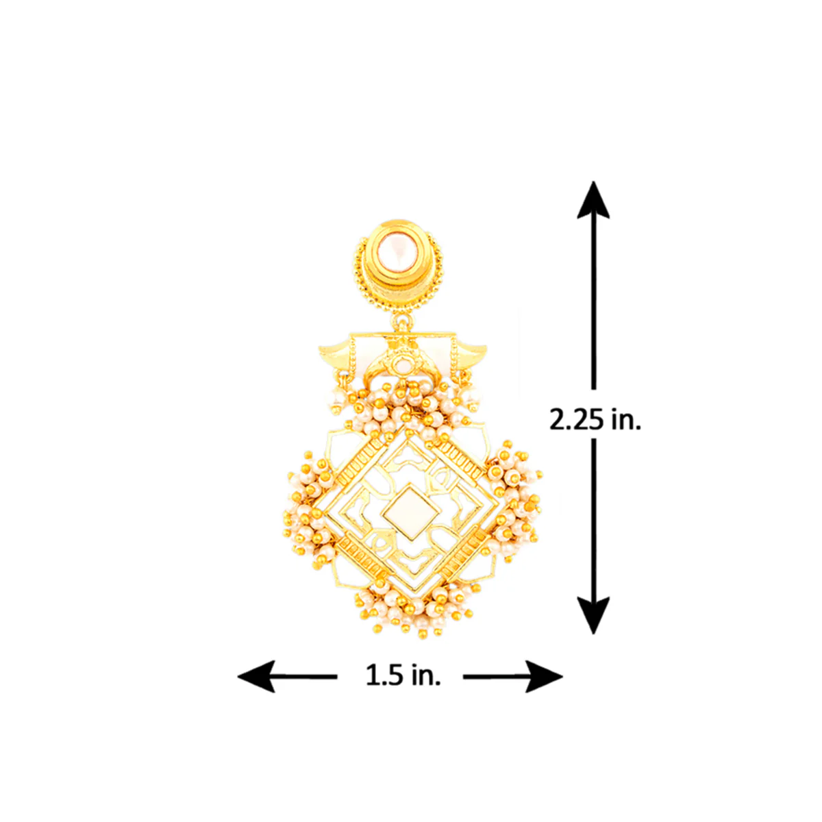 Veerangana Antique Style Drop Earrings - Image 5