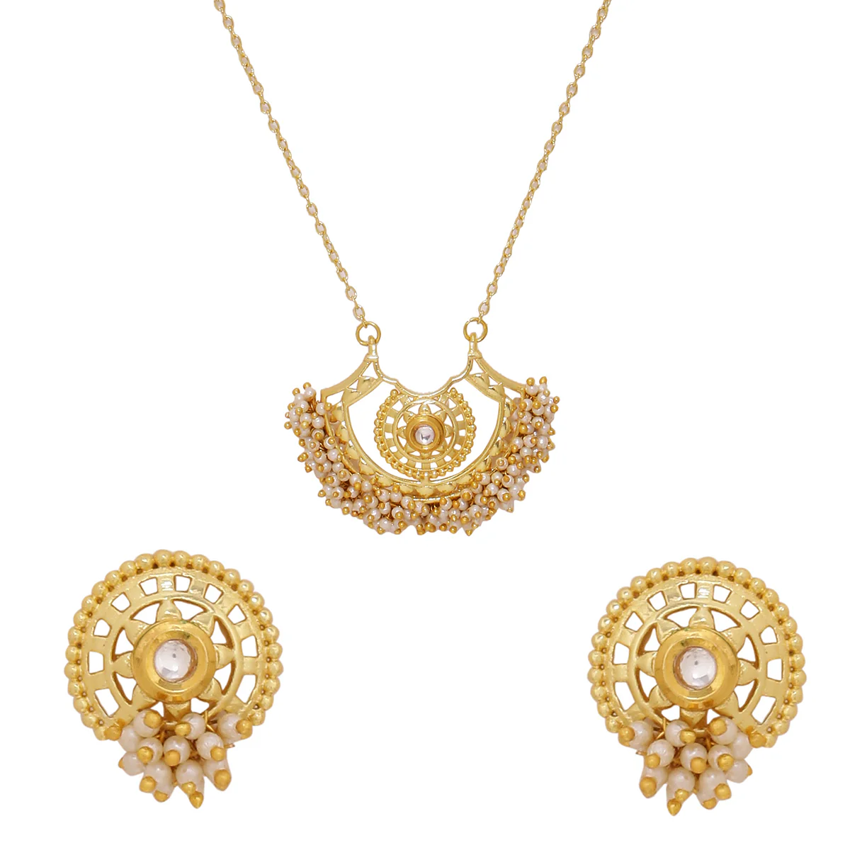 Veerangana Antique Style Necklace Set - Image 3