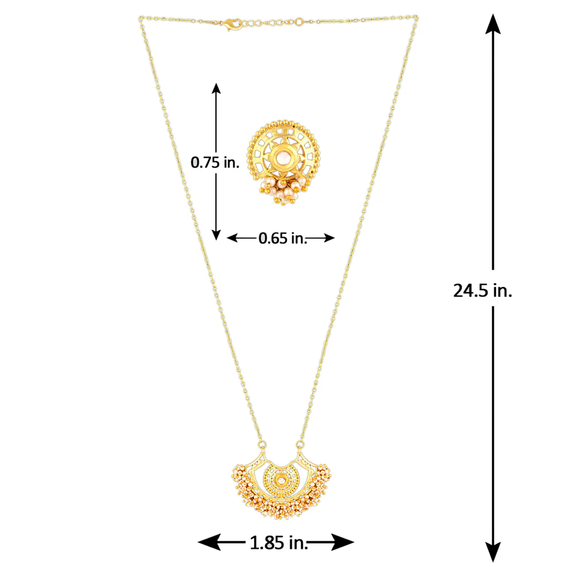 Veerangana Antique Style Necklace Set - Image 6