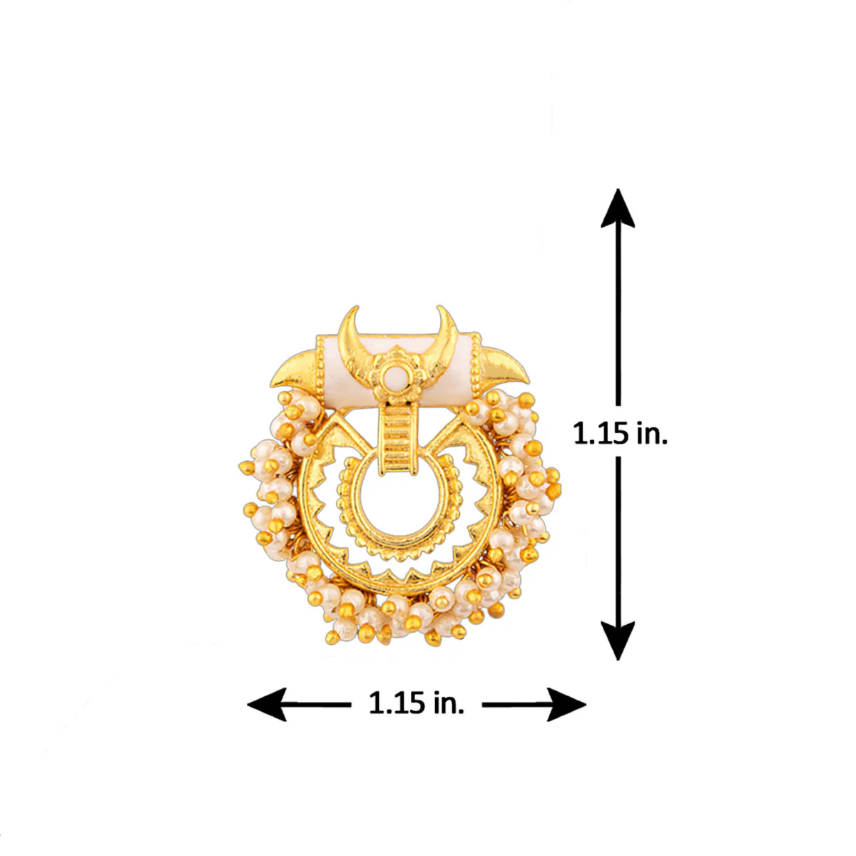 Veerangana Embellished Brass Earrings - Image 5