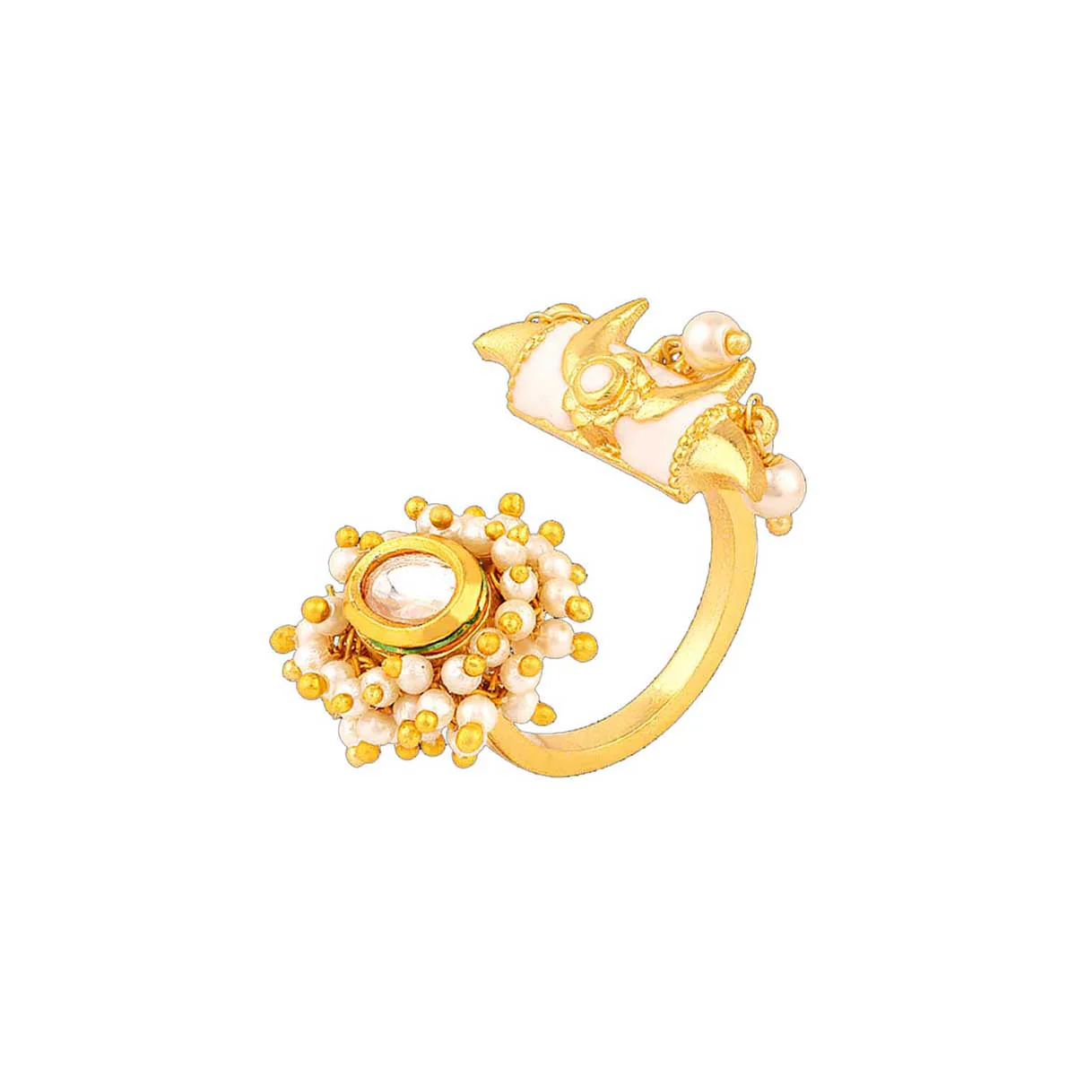 Veerangana Embellished Two Fingers Ring - Image 3