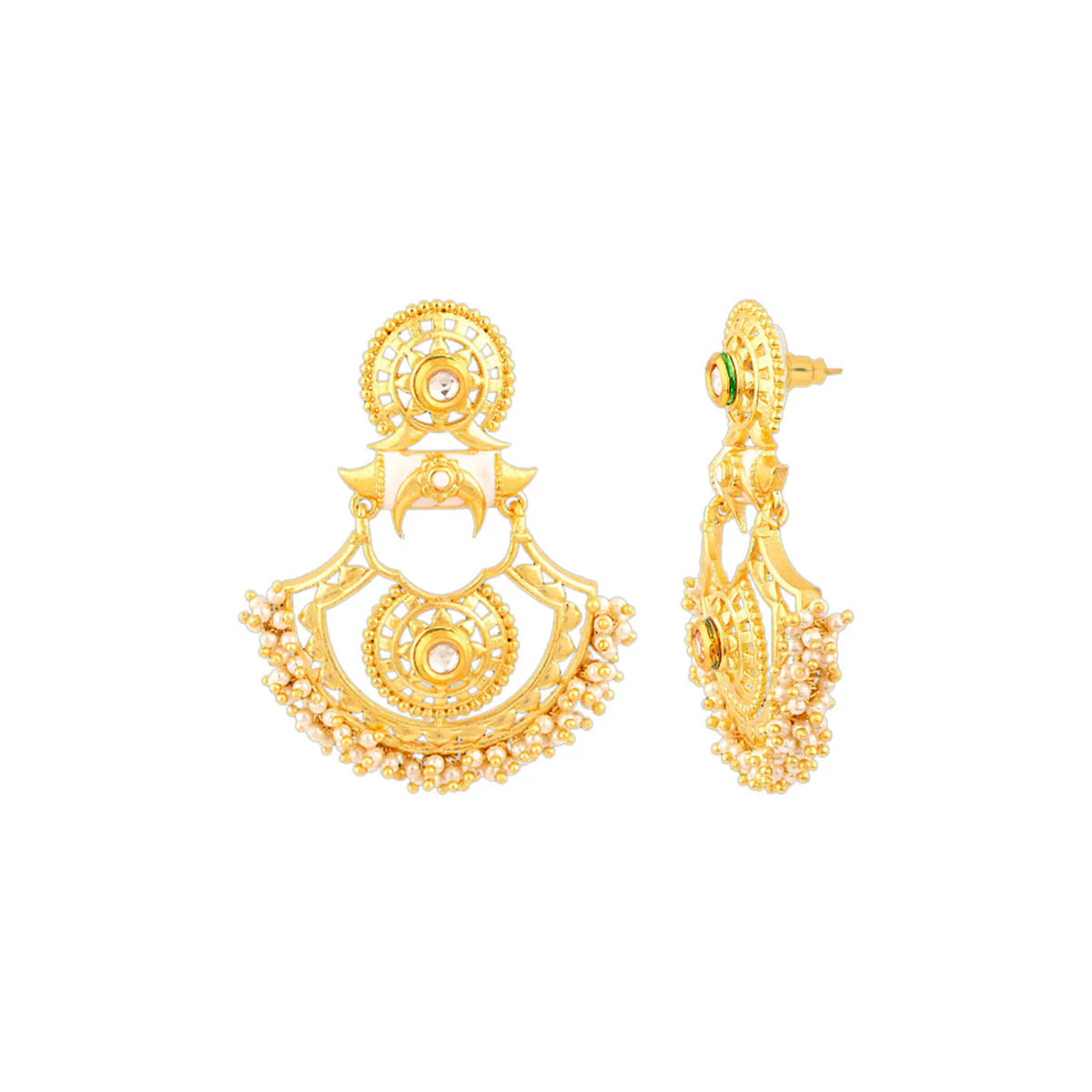 Veerangana Faux Pearl Bunches Earrings - Image 4