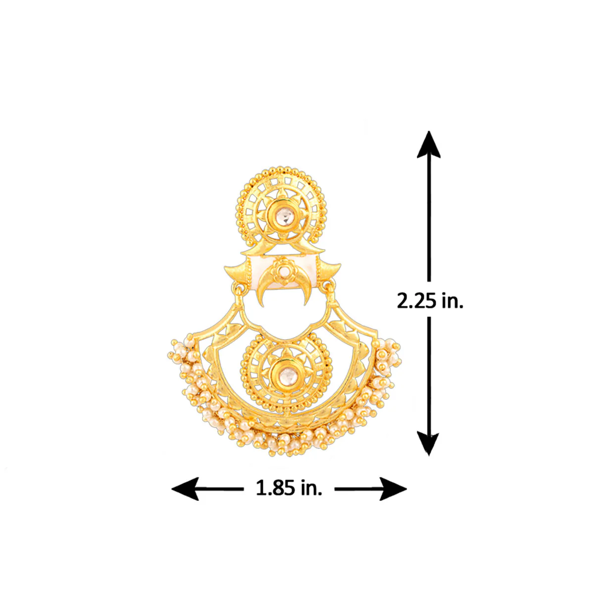 Veerangana Faux Pearl Bunches Earrings - Image 5