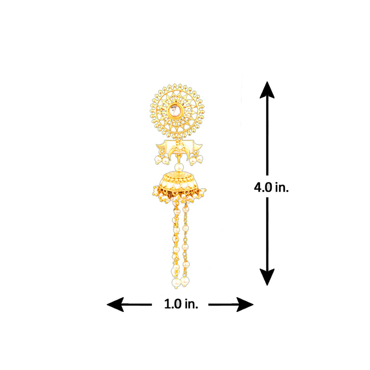 Veerangana Faux Pearls Drop Earrings - Image 5