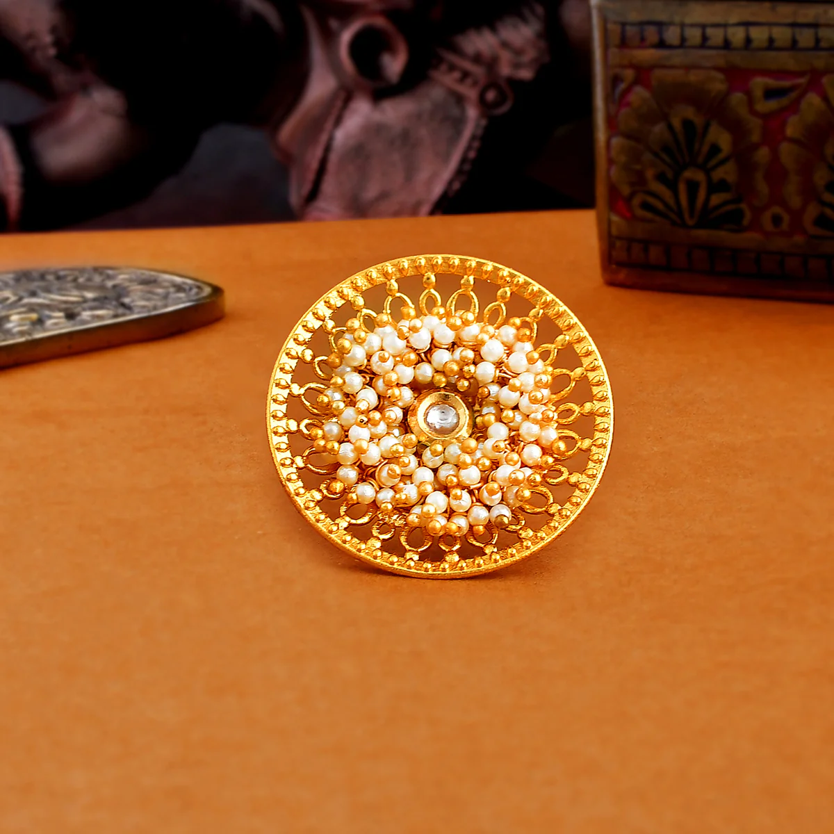 Veerangana Heavily Embellished Ring