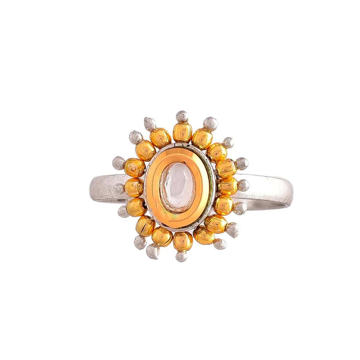 Veerangana Pearls and Kundan Statement Ring - Image 3