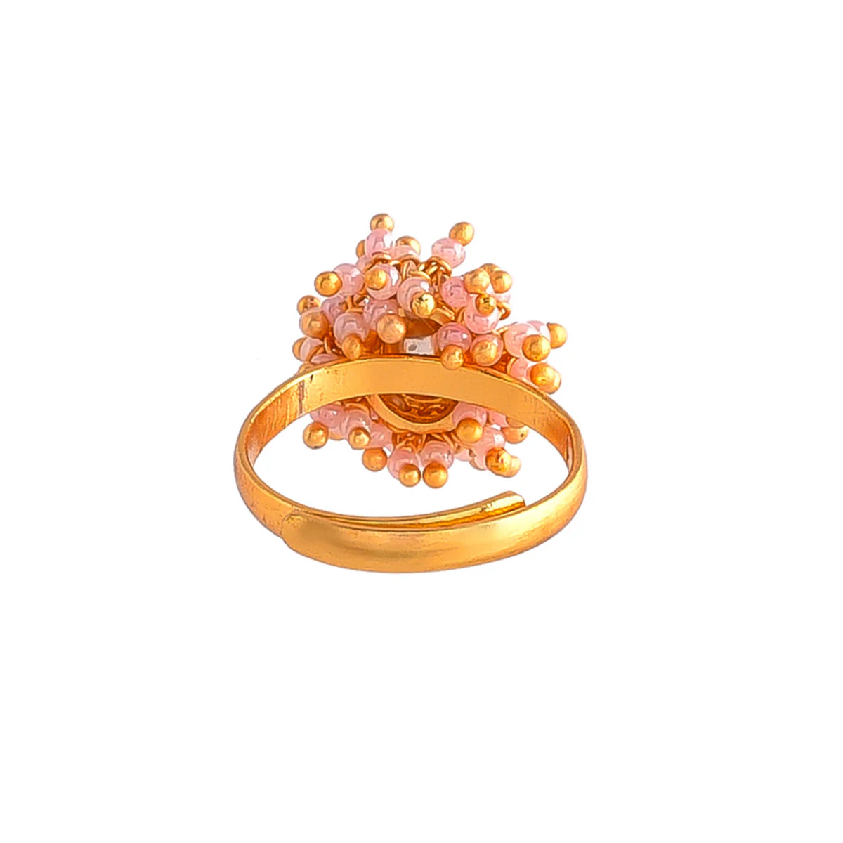 Veerangana Pink Pearls and Kundan Studded Ring - Image 5