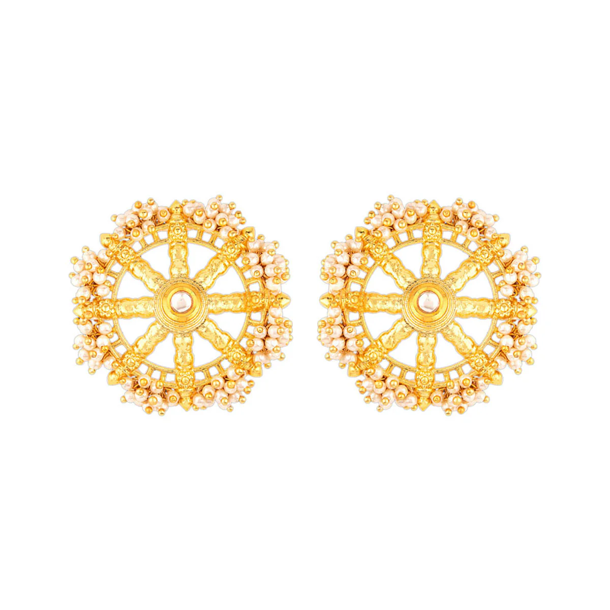 Veerangana Spokes and Wheels Stud Earrings - Image 3