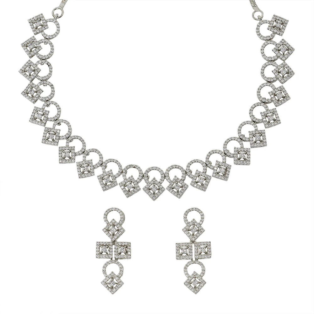 Victorian Inspired Necklace Set with CZ Gems: Elegant Design - Image 3