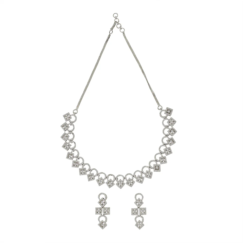 Victorian Inspired Necklace Set with CZ Gems: Elegant Design - Image 4