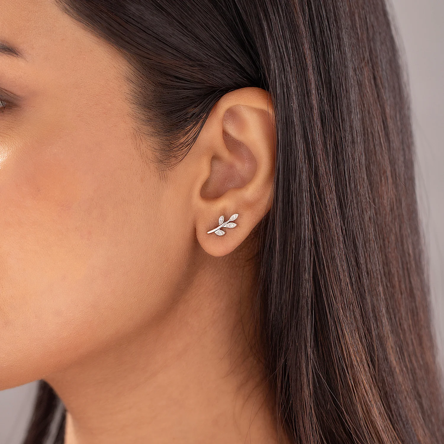 Vine Grace Lab-Grown Diamond Stud Earrings - Image 2