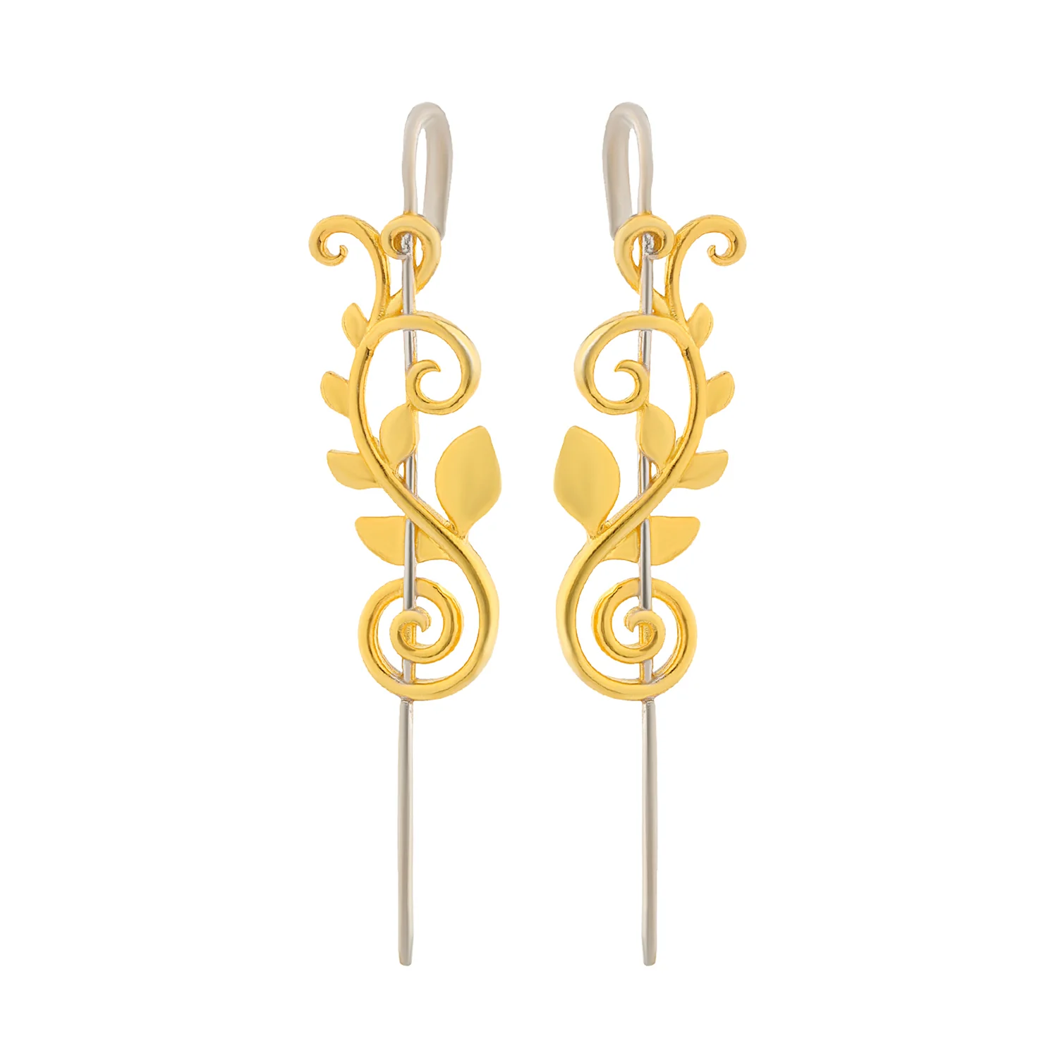 Vines Fleur Vein Sterling Silver Cuff Earrings - Image 4