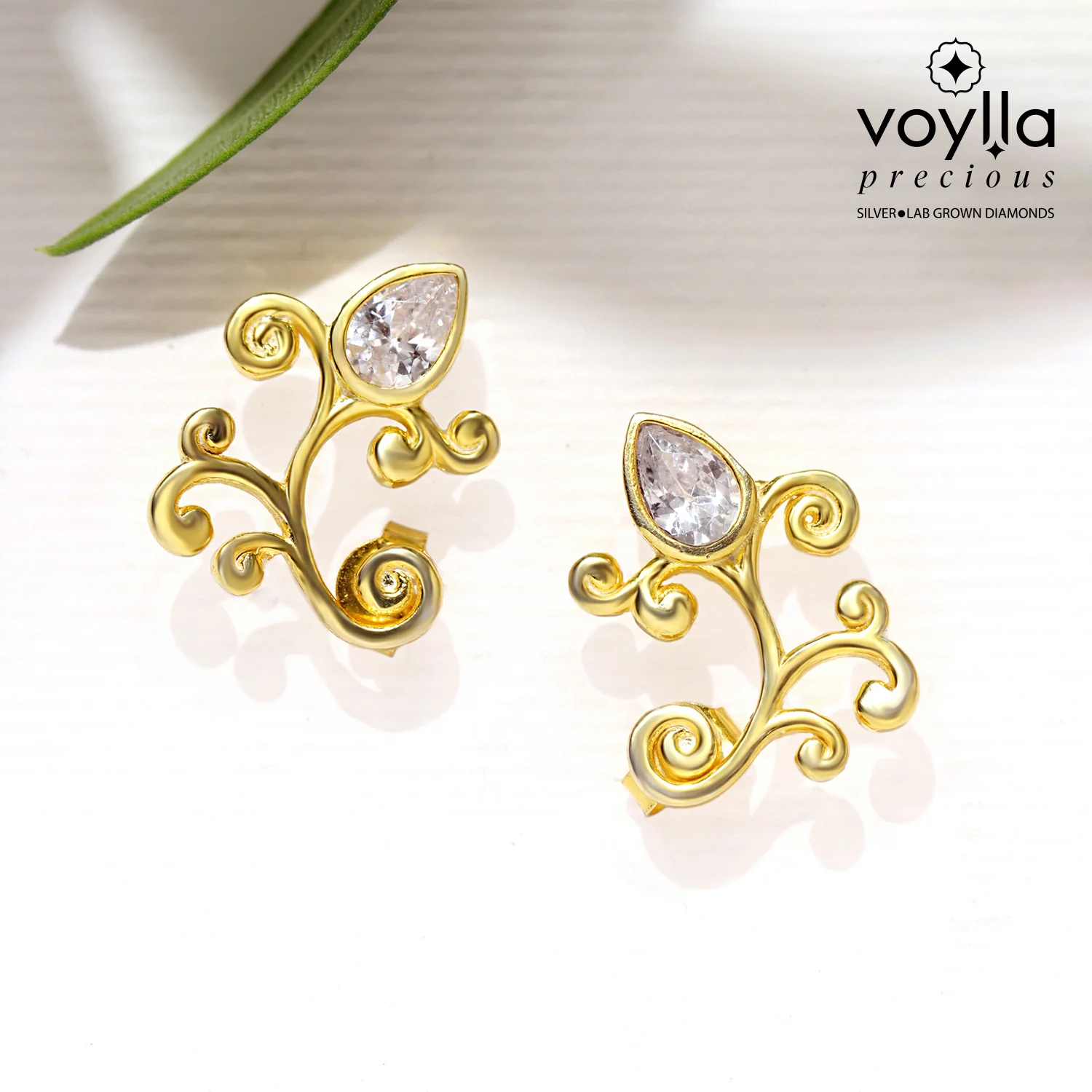 Vines Olive Twine Stud Earrings