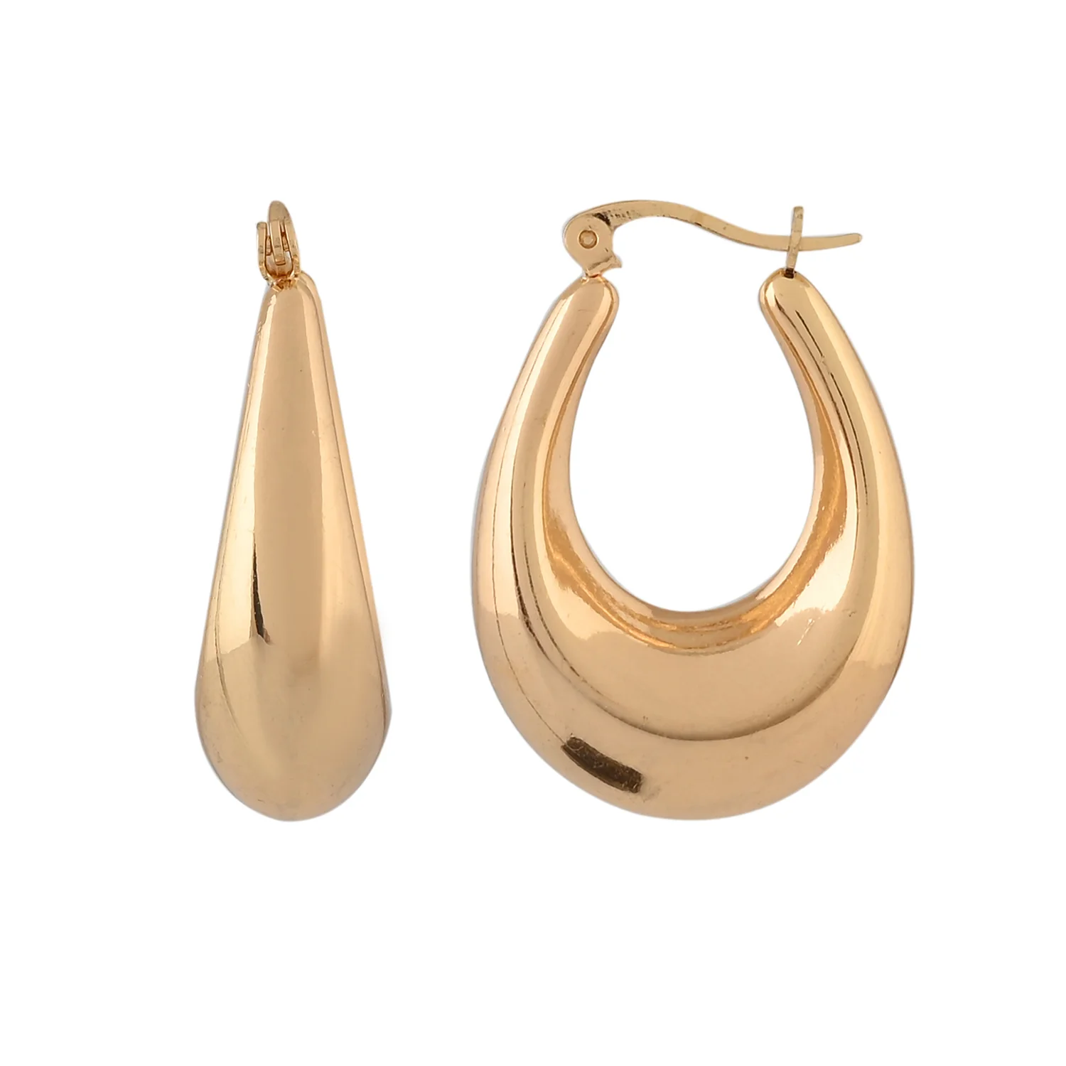 Voyage Flirty Glitz Yellow Gold Hoop Earrings - Image 3