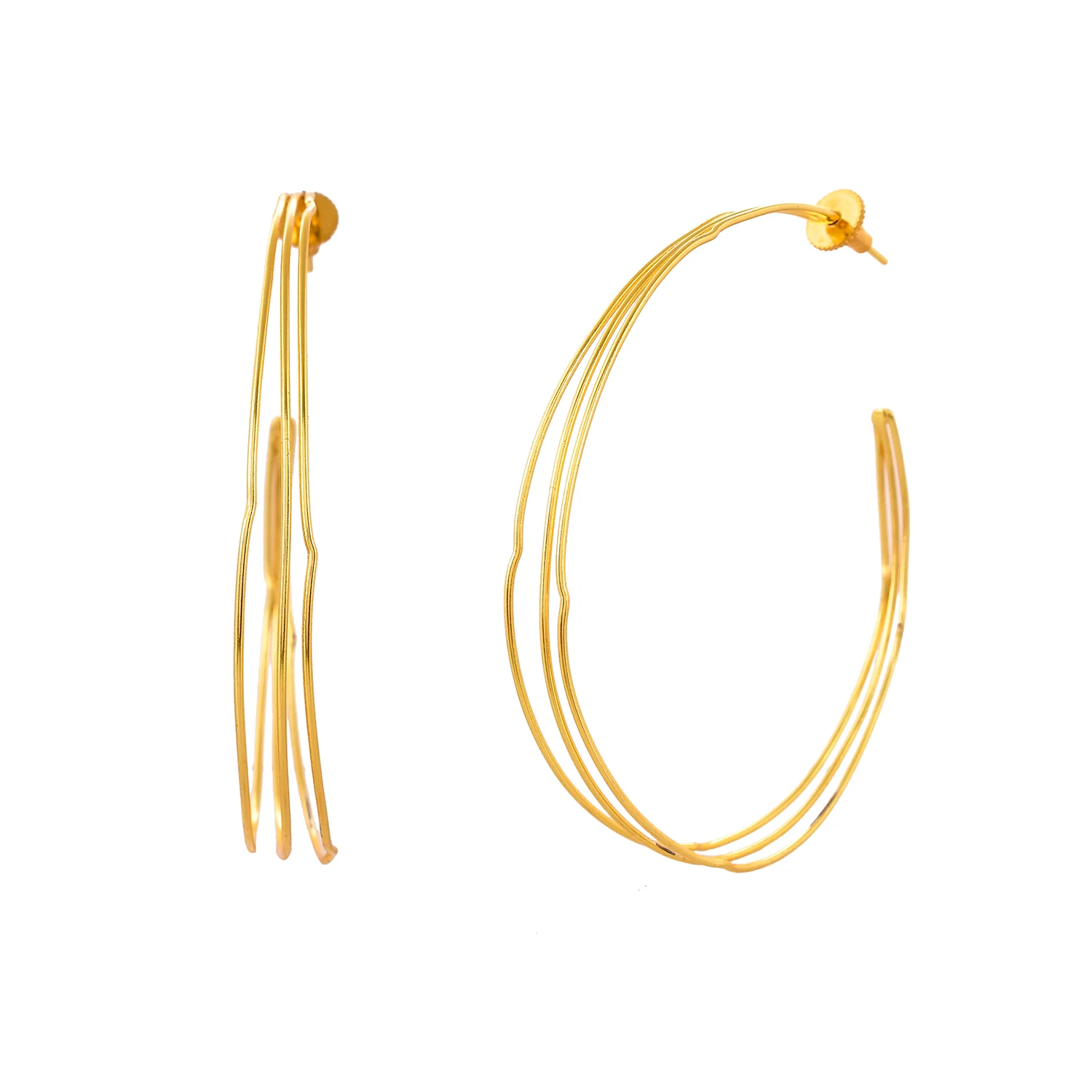 Voyage Golden Swing Hoop Earrings - Image 3