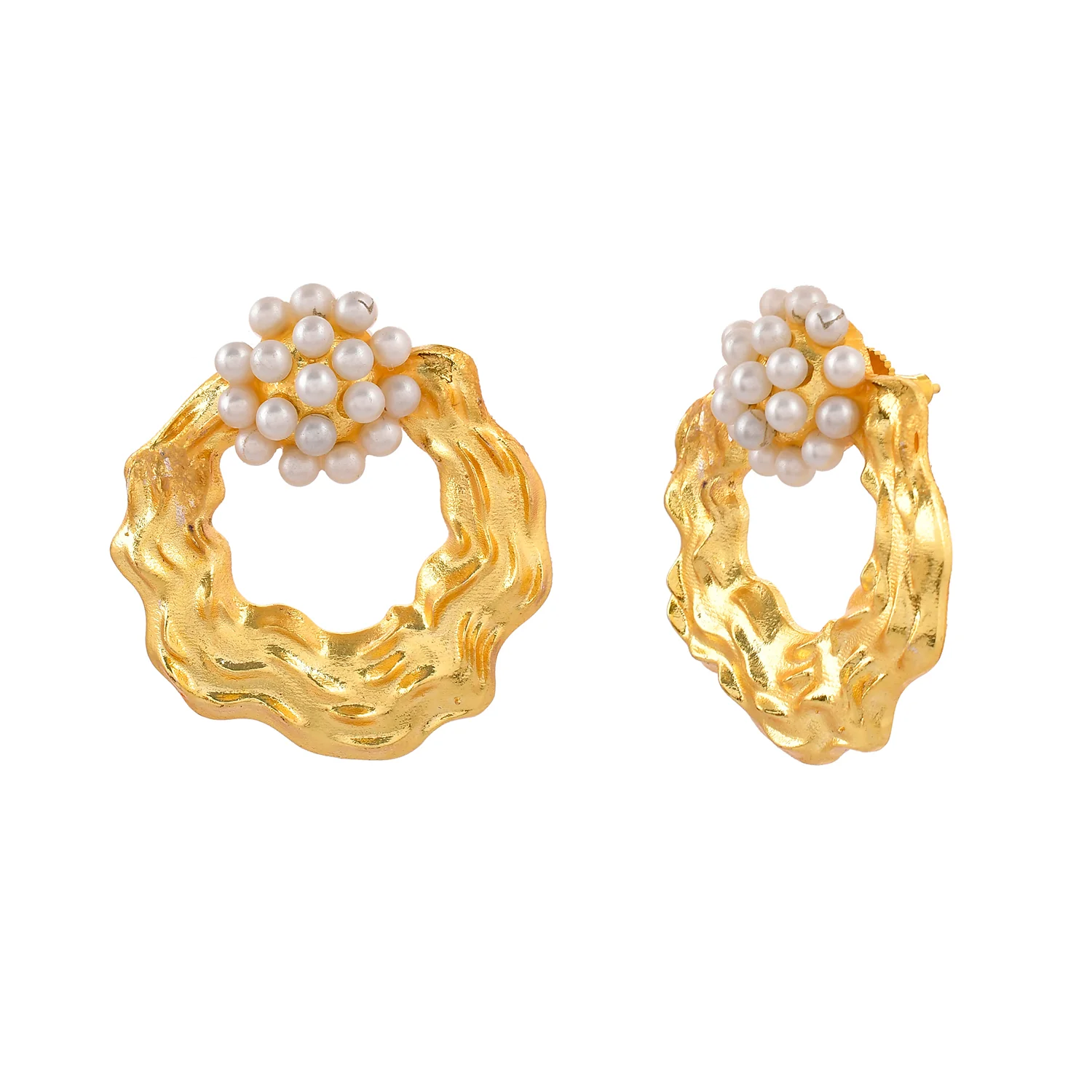 Voyage Pearlescent Gold Earrings - Image 3