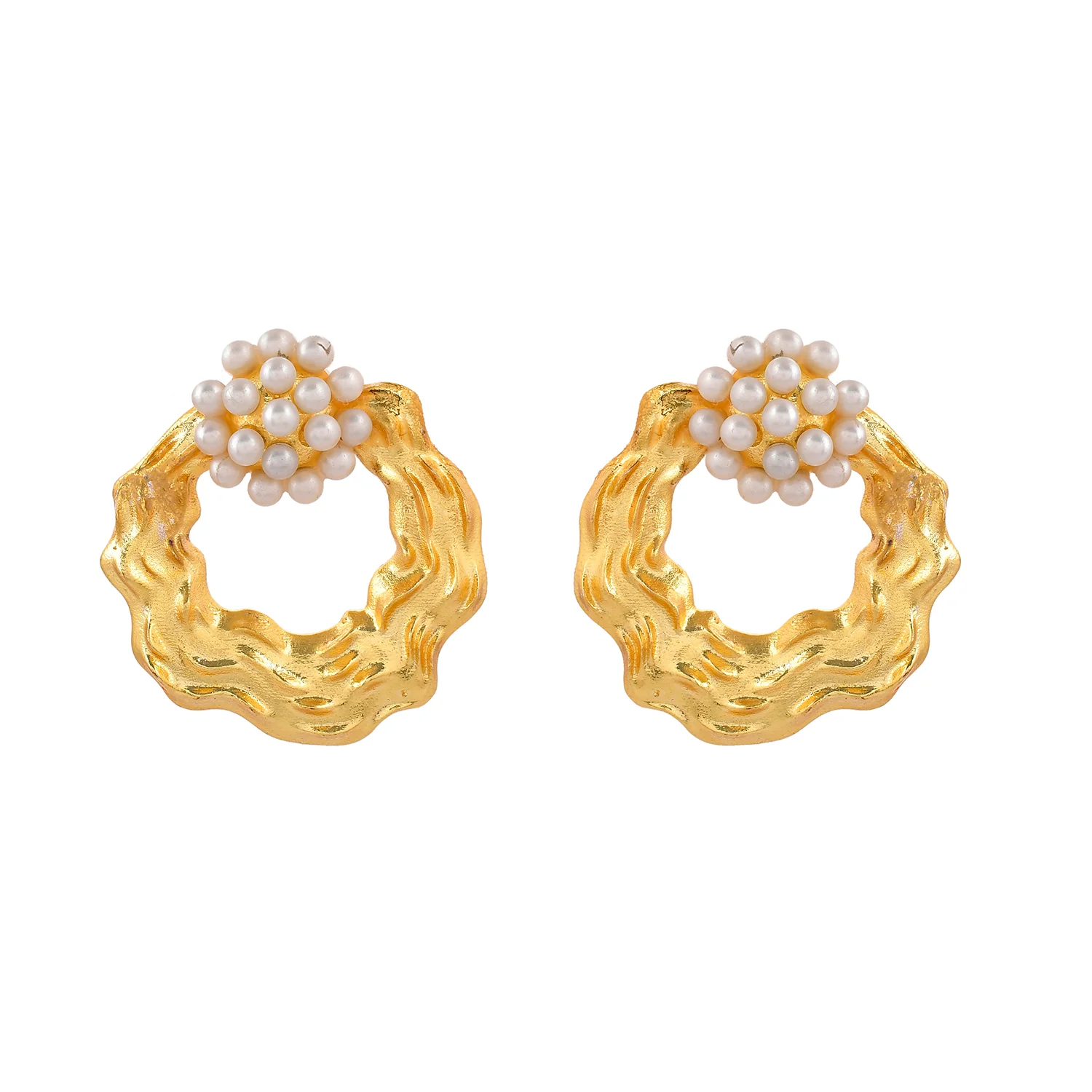 Voyage Pearlescent Gold Earrings - Image 4
