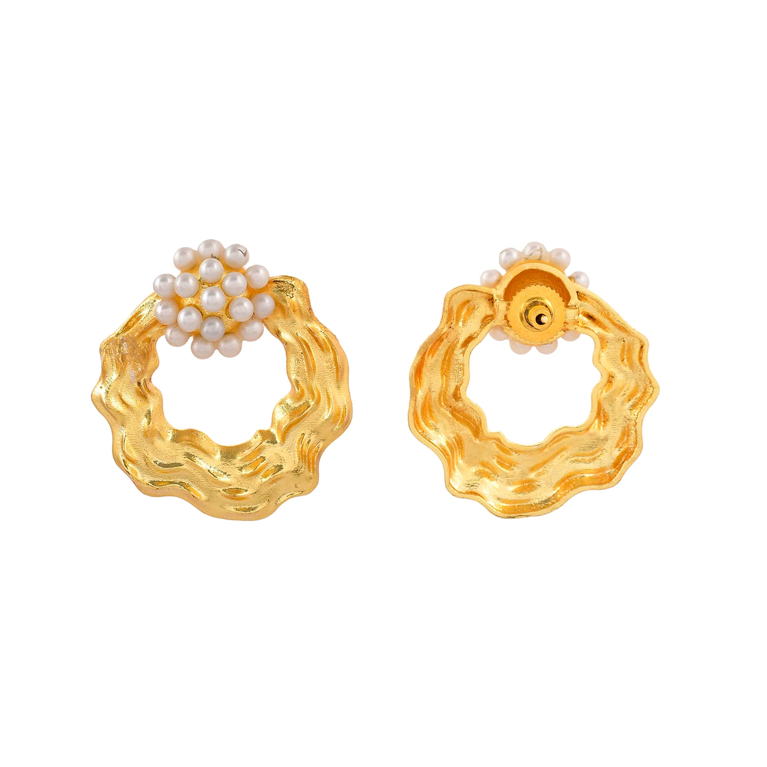 Voyage Pearlescent Gold Earrings - Image 5