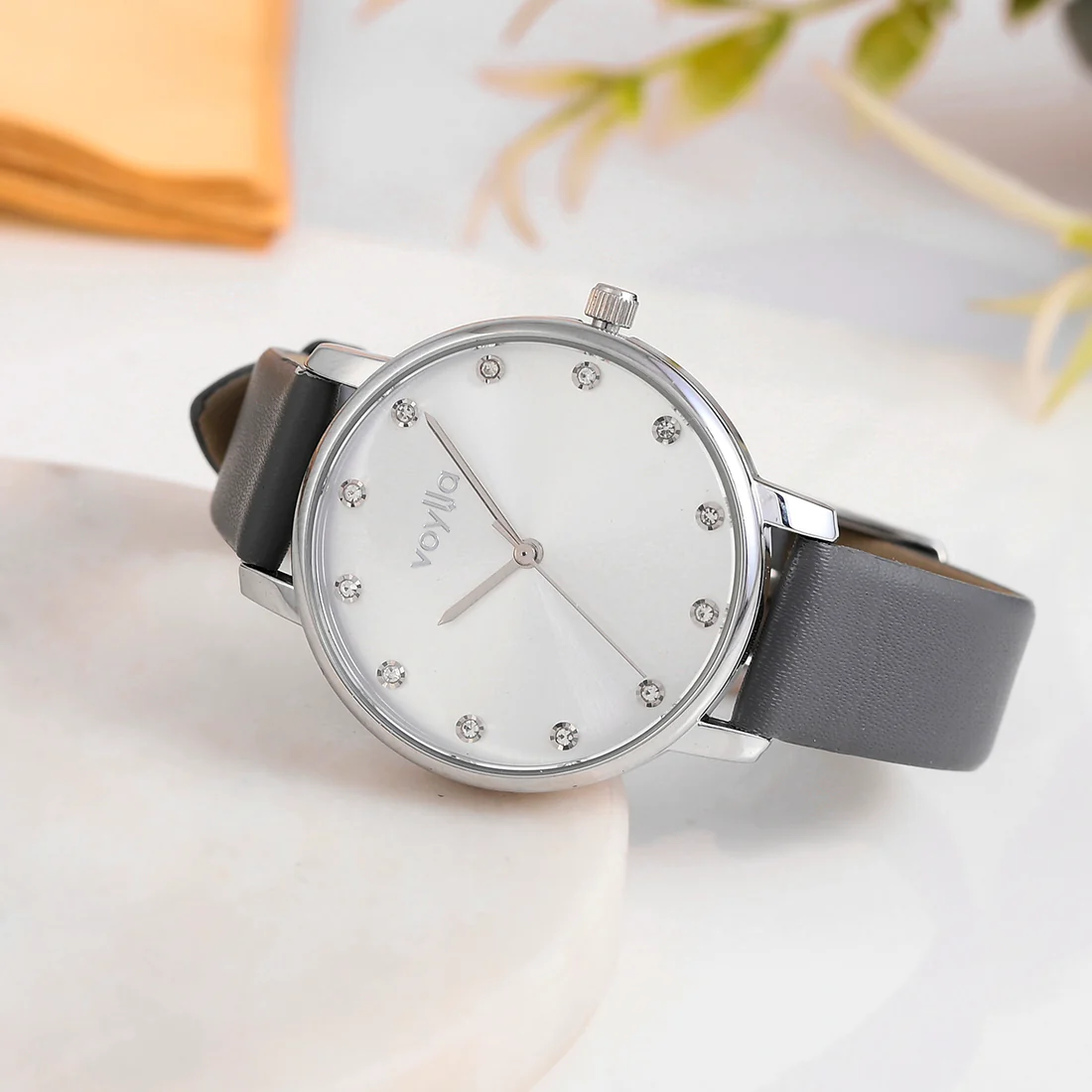 Elegant Voylla Black and Silver Luxury Watch for Any Occasion