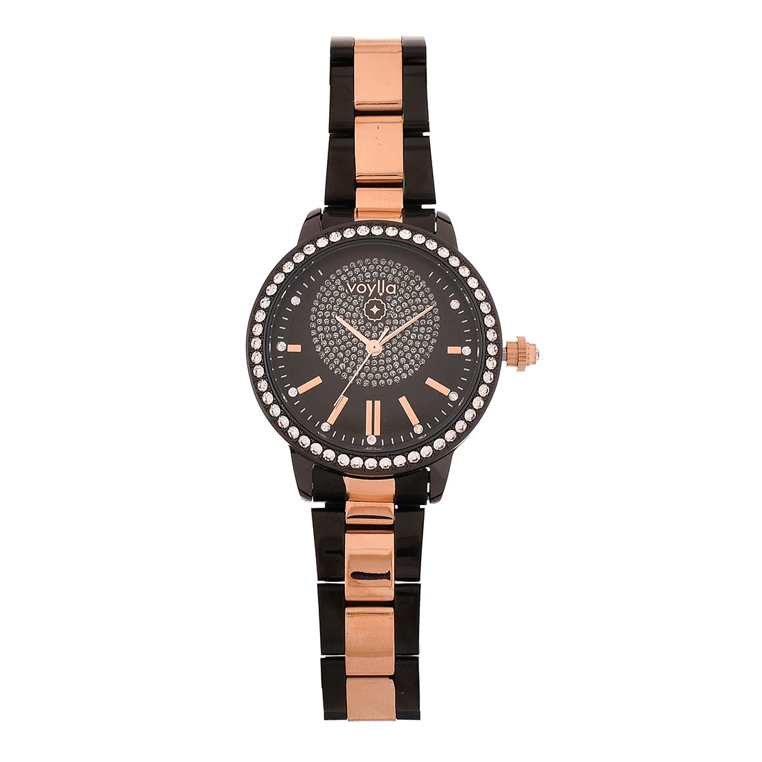 Voylla Black Dial Studded Analog Watch - Image 3