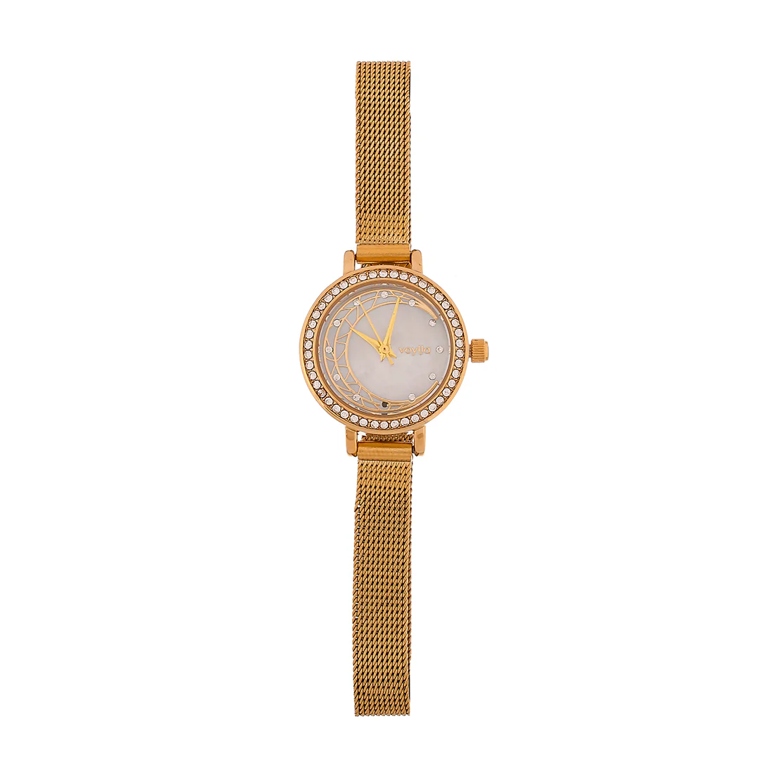 Voylla Gem Studded Gold Toned Watch - Image 3