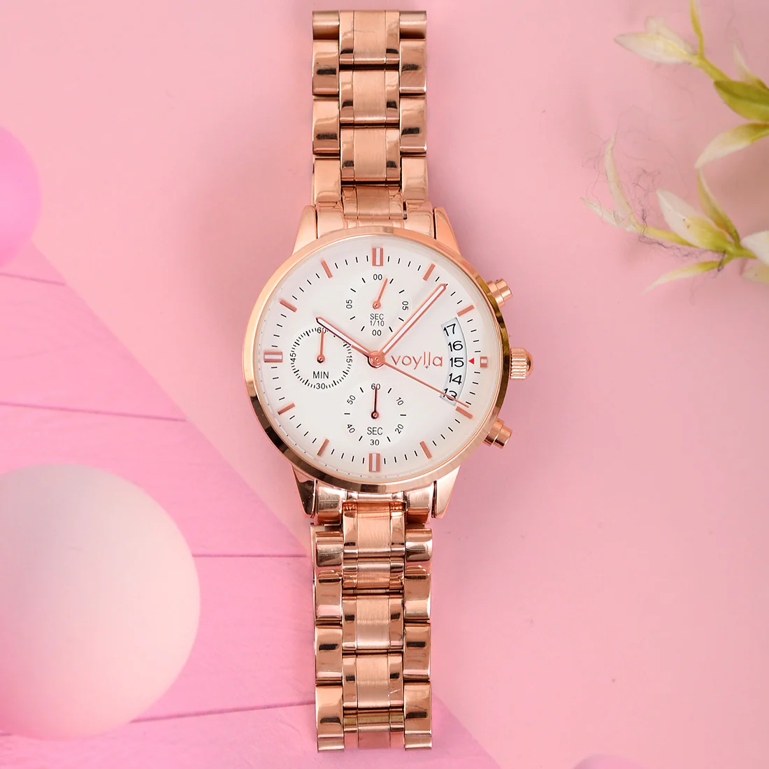 Voylla White Dial Chronograph Watch