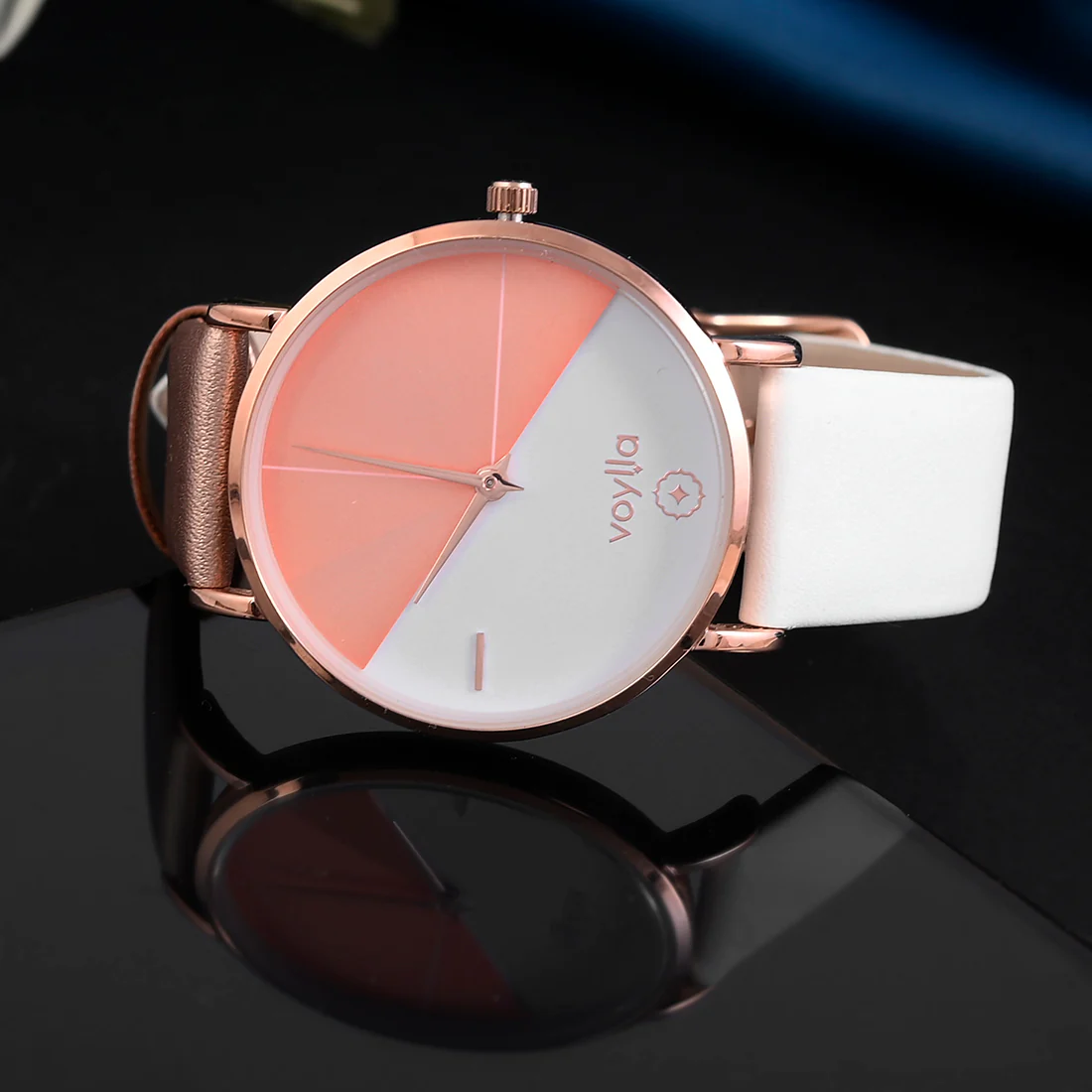 Voylla Gold Round Dial Analog Watch