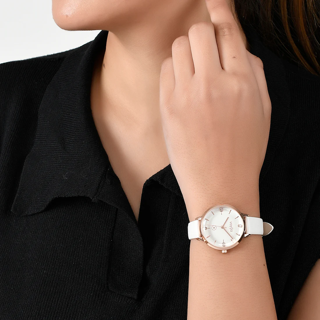 Voylla Gold White Dial Watch - Image 2