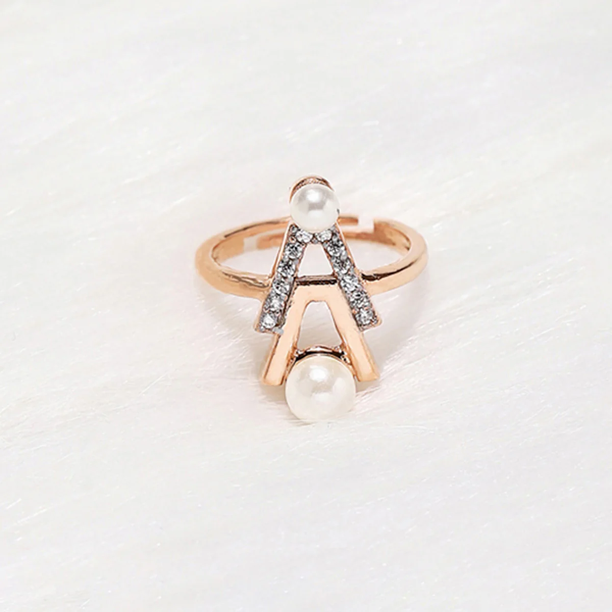 Voylla Gold-Plated Brass Ring with Pearl