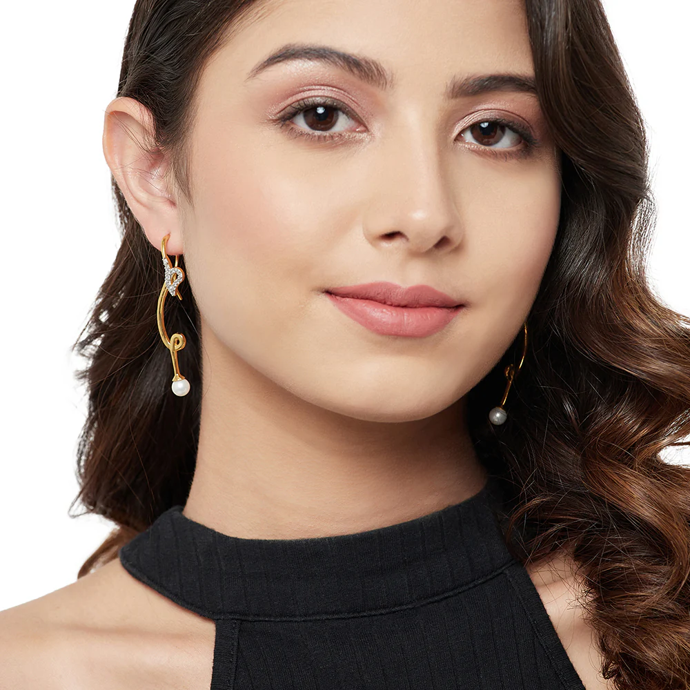 Voylla Gold Plated Drop Earrings - Image 4