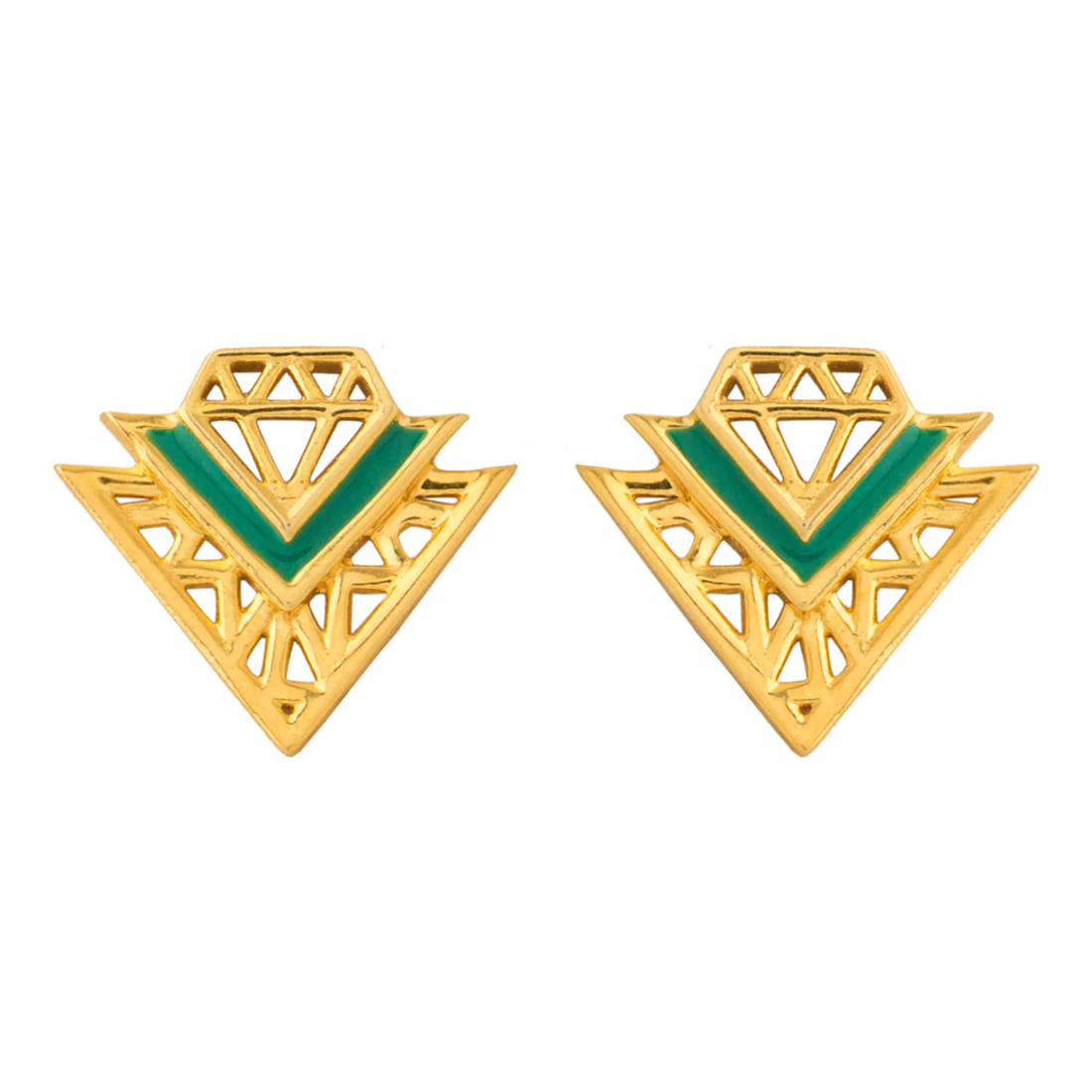 Voylla Logo Designer Stud Earrings - Image 2