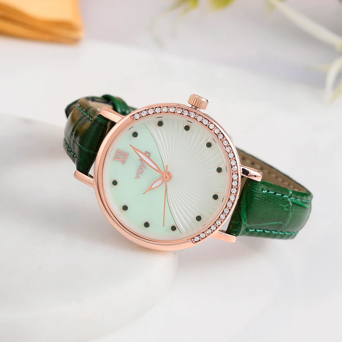 Voylla Green Strap Fashion Watch