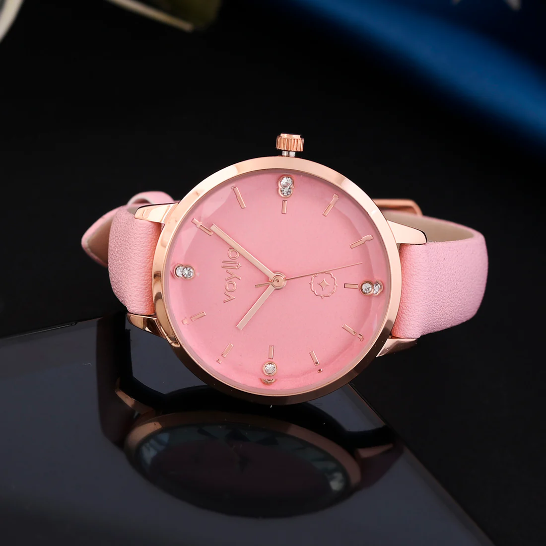 Voylla Pink Dial Analog Watch