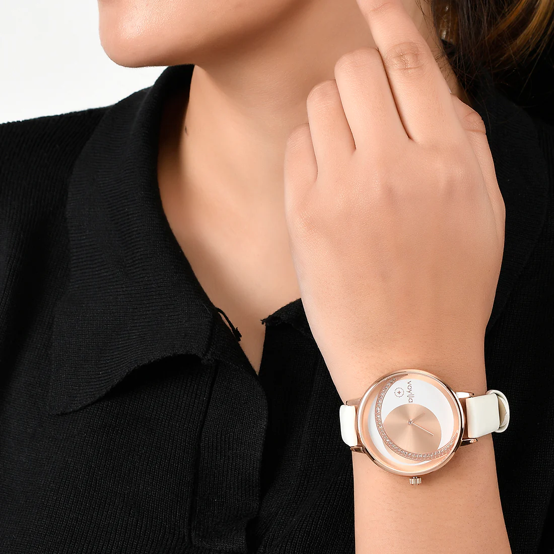 Voylla Rose Gold and White Dial Watch - Image 3