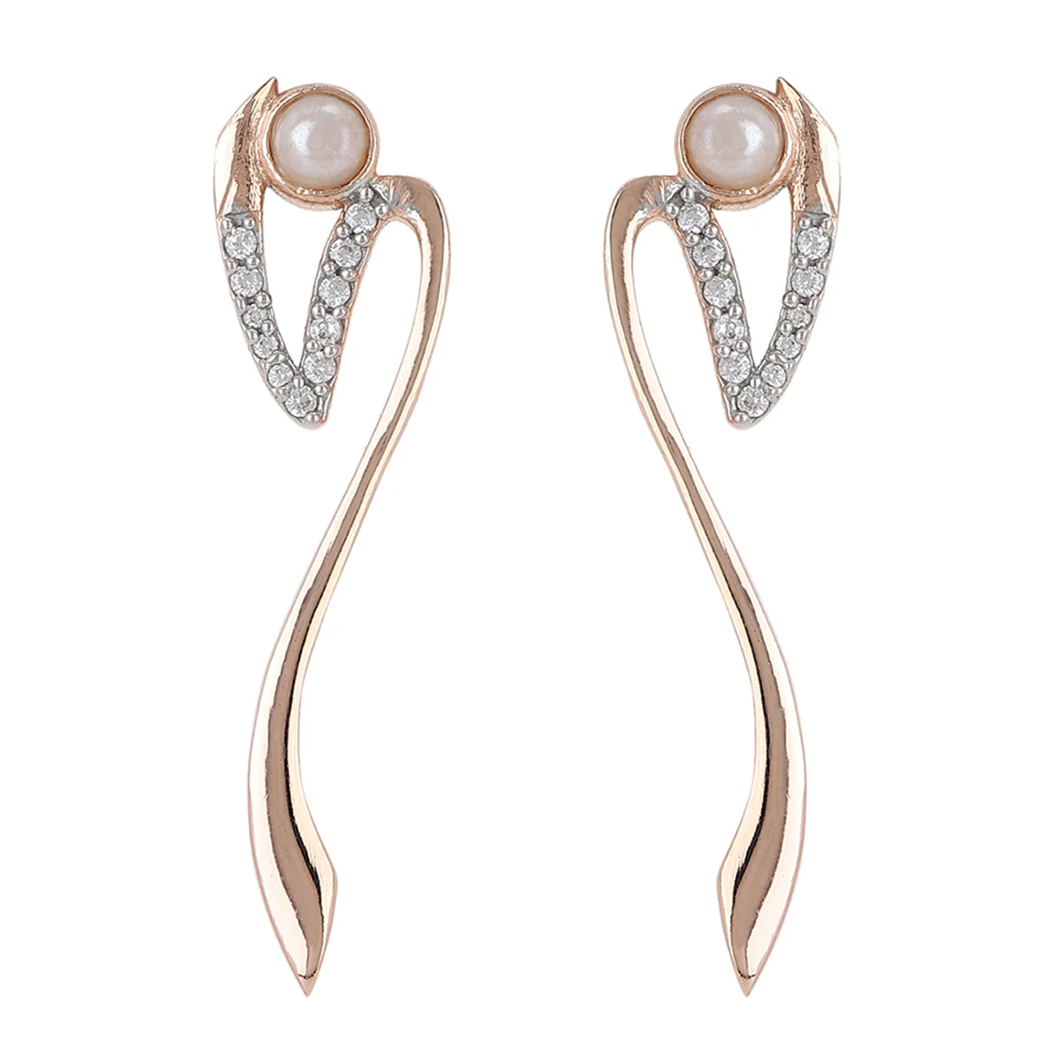 VOYLLA Rose Gold Brass Earrings - Image 3