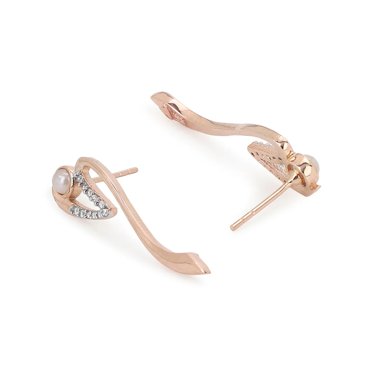 VOYLLA Rose Gold Brass Earrings - Image 4