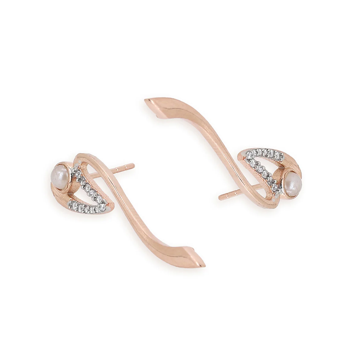 VOYLLA Rose Gold Brass Earrings - Image 5
