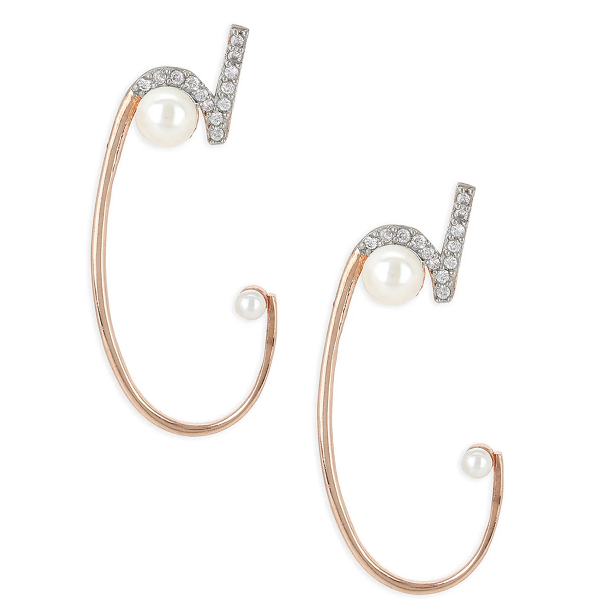 VOYLLA Rose Gold Brass Earrings - Image 3
