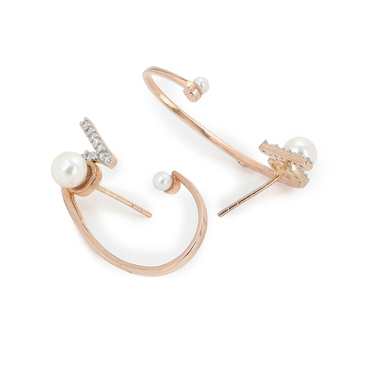 VOYLLA Rose Gold Brass Earrings - Image 4