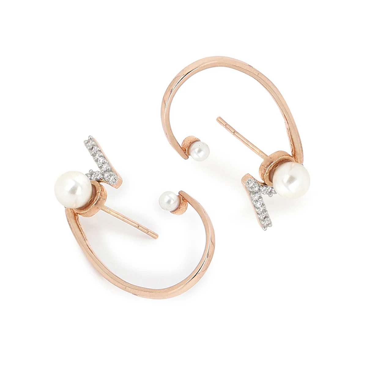 VOYLLA Rose Gold Brass Earrings - Image 5