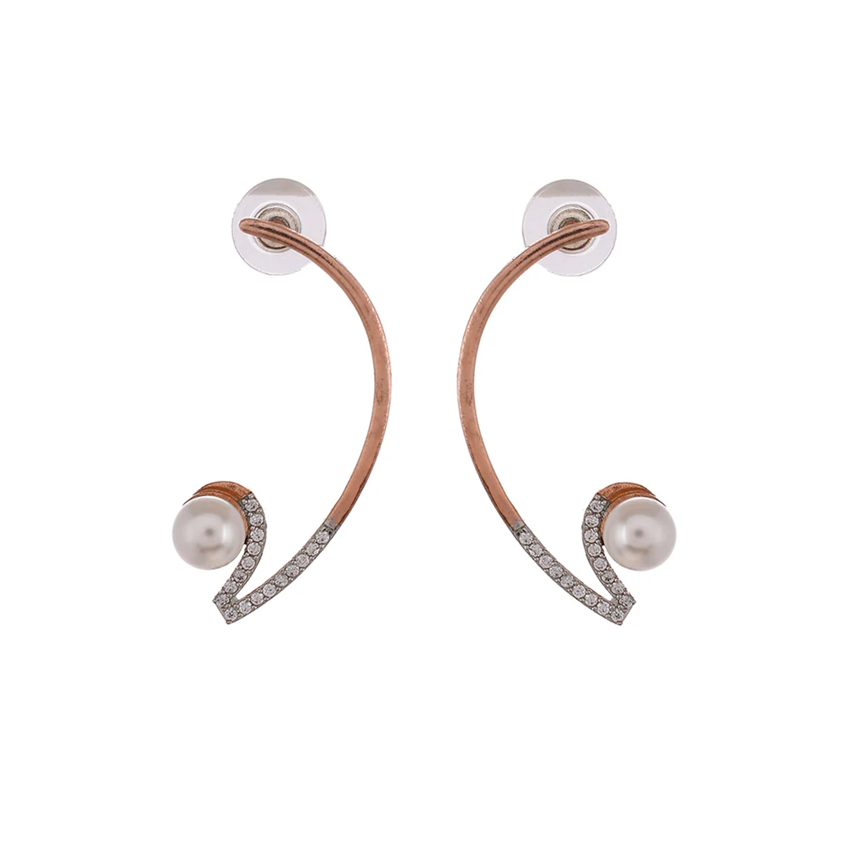 Voylla Rose Gold-Plated Brass Earrings - Image 3