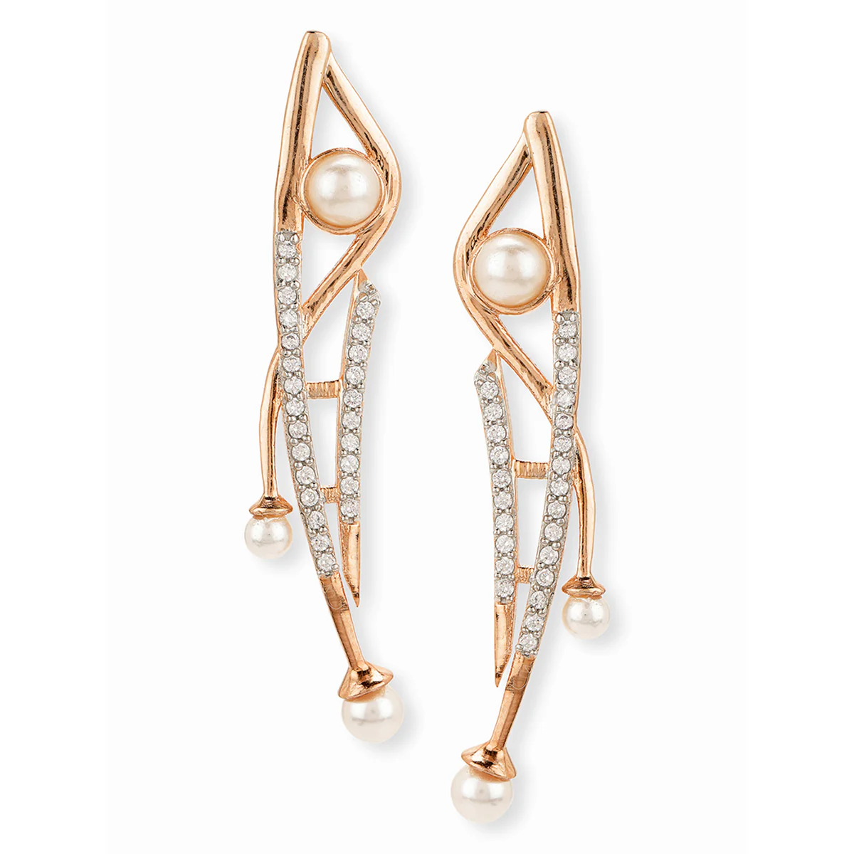 Voylla Rose Gold-Plated Earrings - Image 3